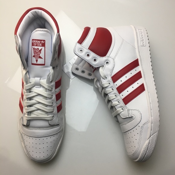 adidas top ten hi white red